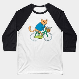 Bicycle Cat Baseball T-Shirt